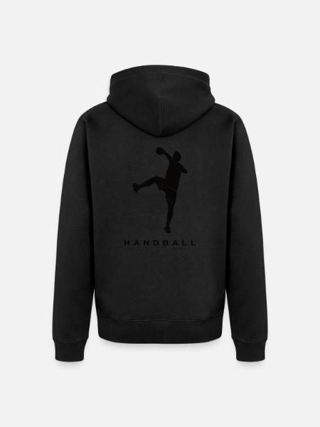 Handball Silhouette - Unisex Premium Organic Zip Hoodie - black