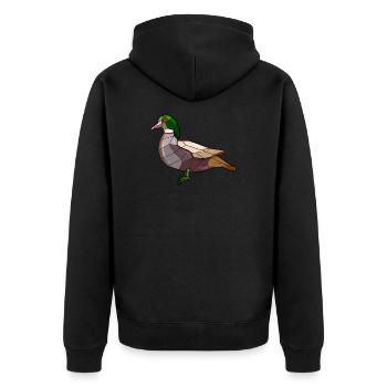 Duck Geometric Bird - Unisex Premium Organic Zip Hoodie - black - Back - Nico (187cm)