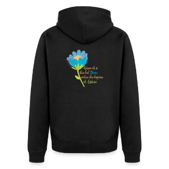 Blumen wachsen langsamer als Unkraut - Unisex Premium Bio Zip Hoodie - Schwarz - Hinten - Nico (187cm)