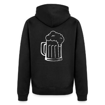 Verre de bière blanc - Veste à capuche bio Premium Unisexe - noir - Dos - Nico (187cm)