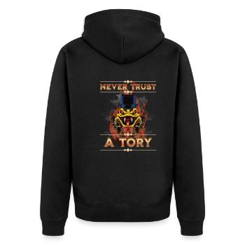 Never trust a Tory - Unisex Premium Organic Zip Hoodie - black - Back - Nico (187cm)