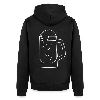 Beer Drawing Party Celebrate White - Unisex Premium Organic Zip Hoodie - black - Back - Nico (187cm)