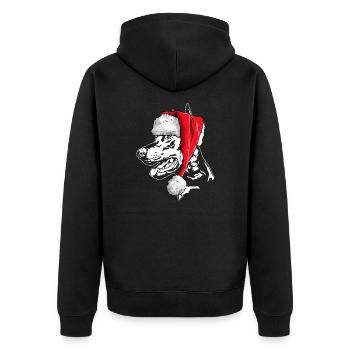Santa Doberman Christmas Dogs Wilsigns - Veste à capuche bio Premium Unisexe - noir - Dos - Nico (187cm)