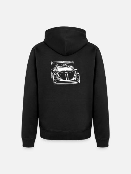 Auto in de raceauto Vector versie - Uniseks Premium bio ziphoodie - zwart