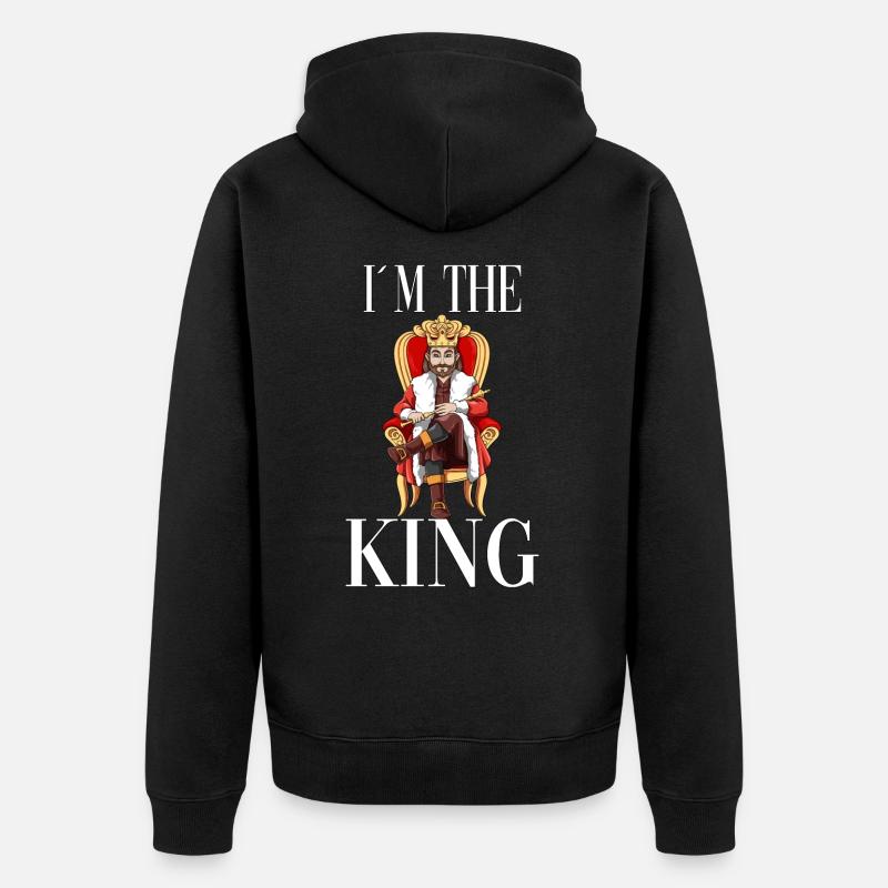 Ich bin der König - Unisex Premium Bio Zip Hoodie - Schwarz
