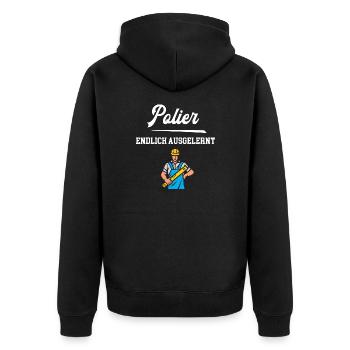 Polier Ausbildung Bestanden Prüfung Bauleiter - Unisex Premium Bio Zip Hoodie - Schwarz - Hinten - Nico (187cm)