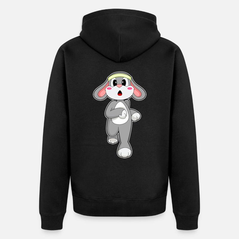 Lapin, Jogger, Jogging, Sport - Veste à capuche bio Premium Unisexe - noir