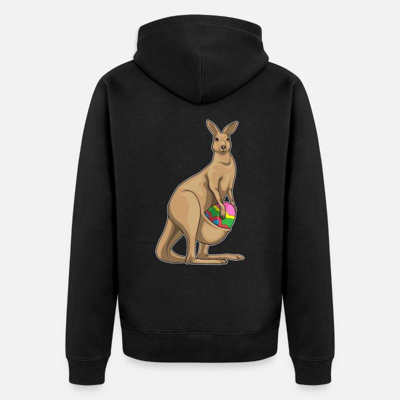 Oeuf de Pâques Kangourou - Veste à capuche bio Premium Unisexe - noir