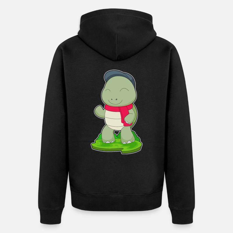 Écharpe Tortue - Veste à capuche bio Premium Unisexe - noir