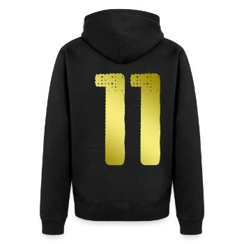 11 Number jersey - Unisex Premium Organic Zip Hoodie - black - Back - Nico (187cm)