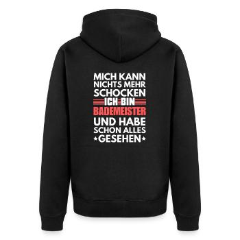 Non-shockable lifeguard - Unisex Premium Organic Zip Hoodie - black - Back - Nico (187cm)