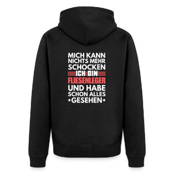 Non-shockable tiler - Unisex Premium Organic Zip Hoodie - black - Back - Nico (187cm)