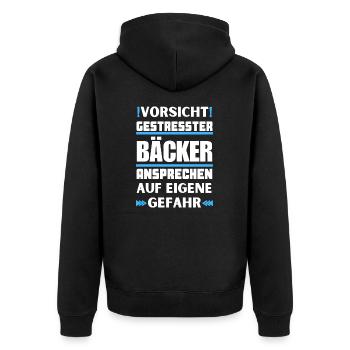 Ne parlez pas à des boulangers stressés ! - Veste à capuche bio Premium Unisexe - noir - Dos - Nico (187cm)