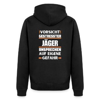 Ne parlez pas à des chasseurs stressés ! - Veste à capuche bio Premium Unisexe - noir - Dos - Nico (187cm)