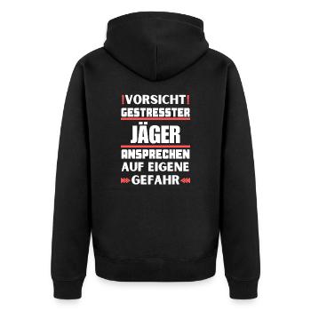 Ne parlez pas à des chasseurs stressés ! - Veste à capuche bio Premium Unisexe - noir - Dos - Nico (187cm)