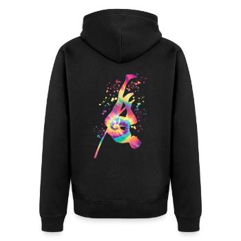 Stabhochspringer Kids Stabhochsprung - Unisex Premium Bio Zip Hoodie - Schwarz - Hinten - Nico (187cm)