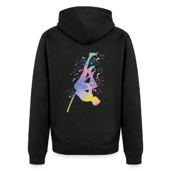Stabhochspringer Kids Stabhochsprung - Unisex Premium Bio Zip Hoodie - Schwarz - Hinten - Nico (187cm)