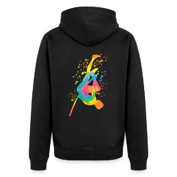 Stabhochspringer Kids Stabhochsprung - Unisex Premium Bio Zip Hoodie - Schwarz - Hinten - Nico (187cm)
