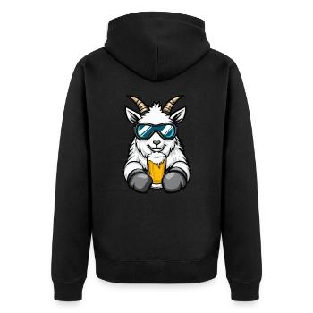 Chèvre de montagne Après-ski Bière Chèvre Bande dessinée - Veste à capuche bio Premium Unisexe - noir - Dos - Nico (187cm)