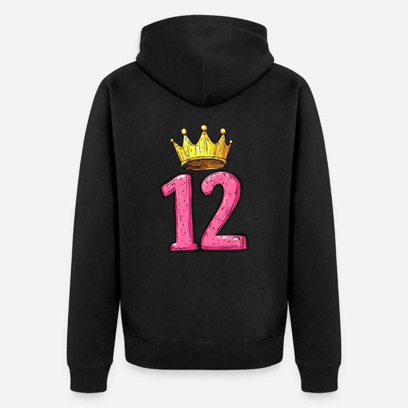 Couronne à 12 chiffres - Veste à capuche bio Premium Unisexe - noir