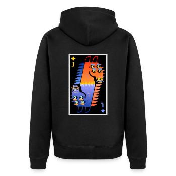 Der König der Kors Carts - Unisex Premium Bio Zip Hoodie - Schwarz - Hinten - Nico (187cm)