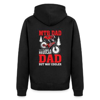MTB Dad – Bike & Mountain Bike - Unisex Premium Organic Zip Hoodie - black - Back - Nico (187cm)