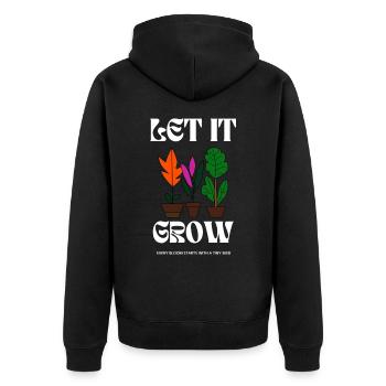 Colorful Houseplants Illustration - Let it Grow - Unisex Premium Organic Zip Hoodie - black - Back - Nico (187cm)
