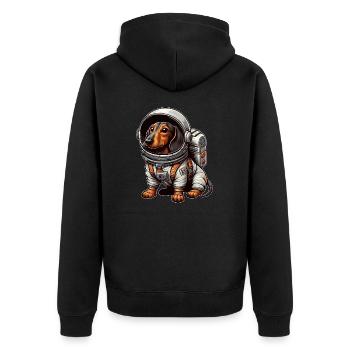 Teckel mignon astronaute Science Fiction Espace - Veste à capuche bio Premium Unisexe - noir - Dos - Nico (187cm)