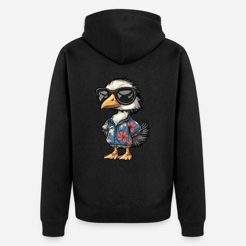 Autruche BD Drôle d’été - Veste à capuche bio Premium Unisexe - noir