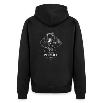 Poodle Mom Dog Dog Poodle Wilsigns - Unisex Premium Organic Zip Hoodie - black - Back - Nico (187cm)