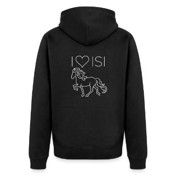I love Isi, blanc - Veste à capuche bio Premium Unisexe - noir - Dos - Nico (187cm)