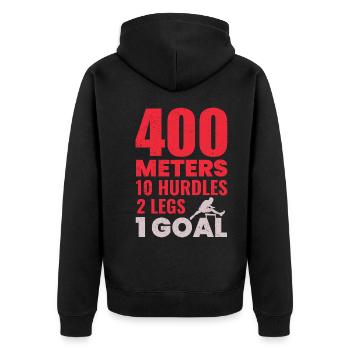 Hurdles Hurdling Hurdler Running Runner Athletes - Unisex Premium Organic Zip Hoodie - black - Back - Nico (187cm)