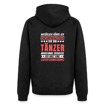 Ich führe Selbstgespräche - Tänzer Edition - Unisex Premium Bio Zip Hoodie - Schwarz - Hinten - Nico (187cm)