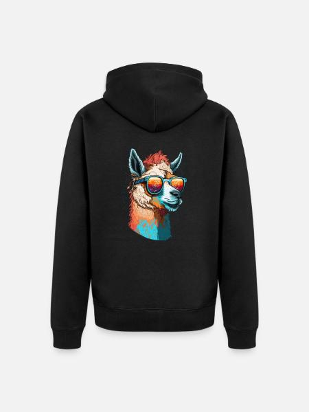 Llama Blaze - Unisex Premium Organic Zip Hoodie - black