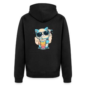 A cat lover's dream - Unisex Premium Organic Zip Hoodie - black - Back - Nico (187cm)