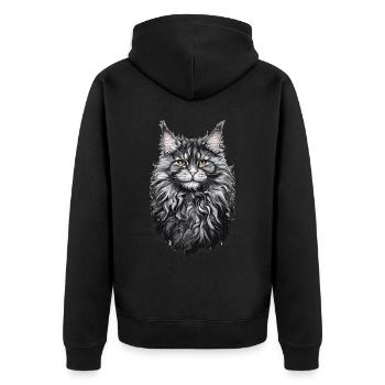 Maine Coon Cat Cat Lover Cat Design - Veste à capuche bio Premium Unisexe - noir - Dos - Nico (187cm)