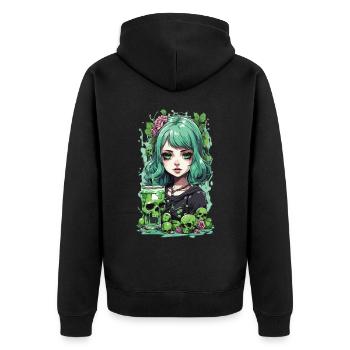Gothique Poison Girl Anime Cocktail Mystic Design - Veste à capuche bio Premium Unisexe - noir - Dos - Nico (187cm)