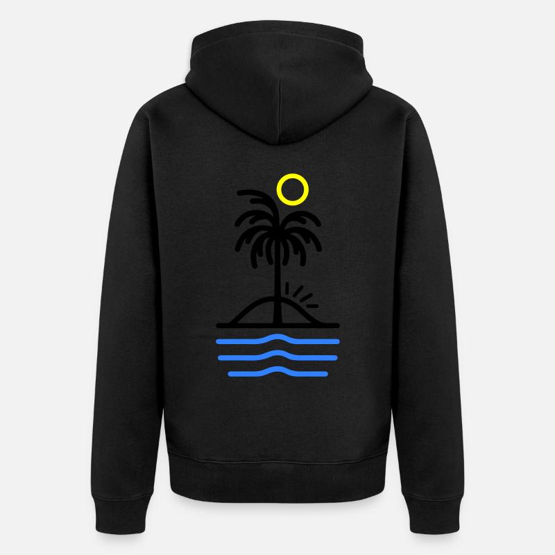 Île des Palmiers - Veste à capuche bio Premium Unisexe - noir