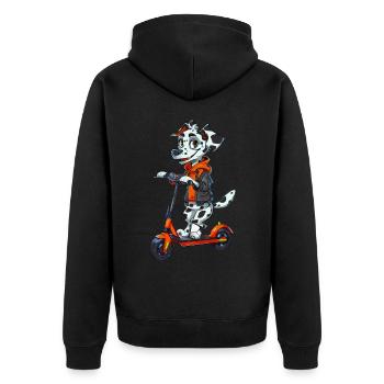Dalmatian Scooter - Unisex Premium Organic Zip Hoodie - black - Back - Nico (187cm)
