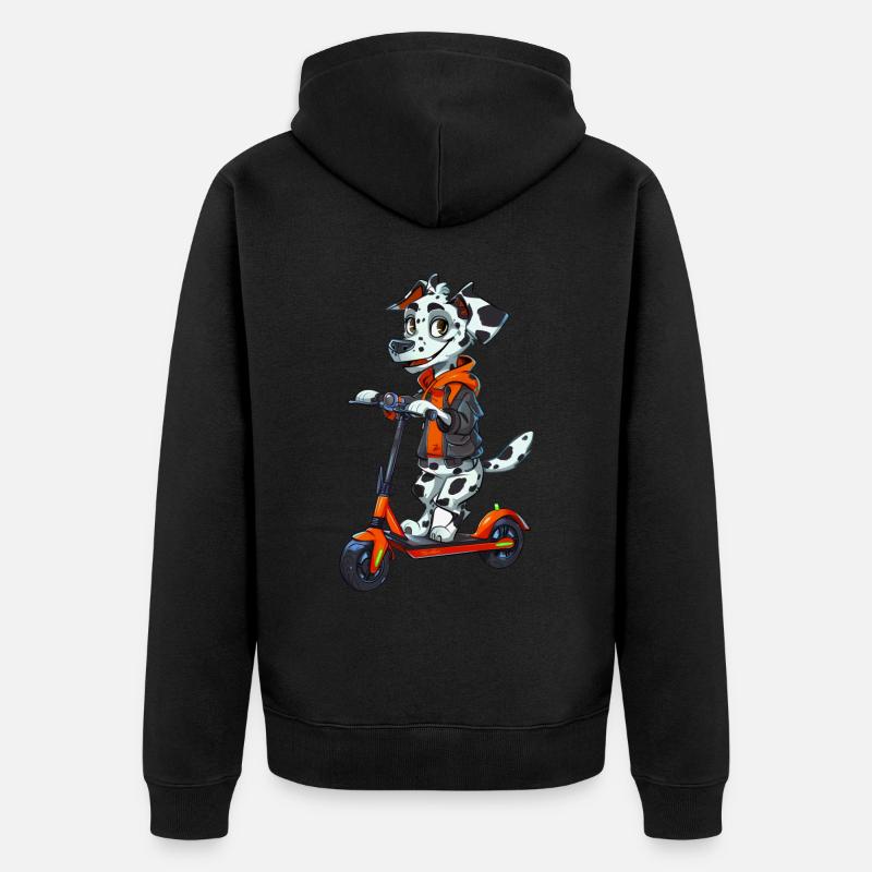 Dalmatiner Roller - Unisex Premium Bio Zip Hoodie - Schwarz