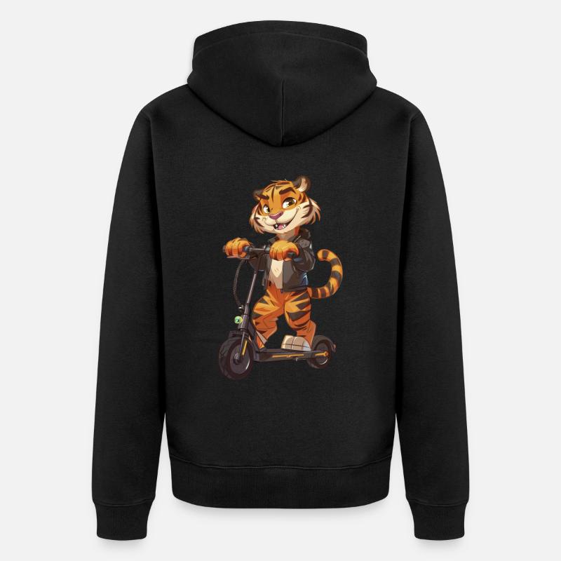 Tiger Roller - Unisex Premium Bio Zip Hoodie - Schwarz