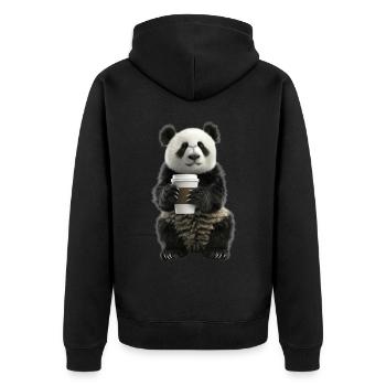 Panda - Veste à capuche bio Premium Unisexe - noir - Dos - Nico (187cm)