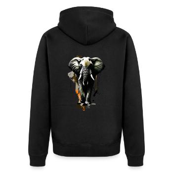 Elephant savannah africa - Unisex Premium Organic Zip Hoodie - black - Back - Nico (187cm)