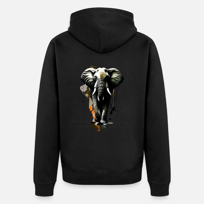 Éléphant savane afrique - Veste à capuche bio Premium Unisexe - undefined