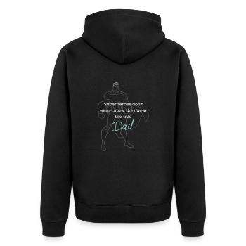 Papa super-héros - Veste à capuche bio Premium Unisexe - noir - Dos - Nico (187cm)