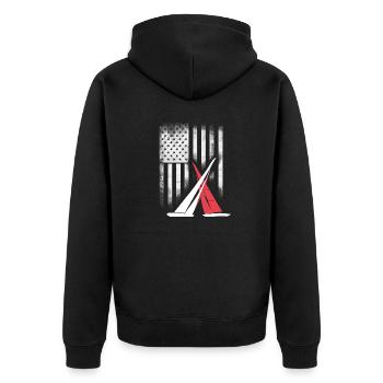 american sail Segeln americas cup match Race foil - Unisex Premium Bio Zip Hoodie - Schwarz - Hinten - Nico (187cm)