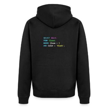 Lustiges SQL-Design für SQL-Programmierer, DBA, - Unisex Premium Bio Zip Hoodie - Schwarz - Hinten - Nico (187cm)