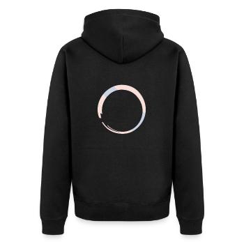 enso spirituality zen buddhism - Unisex Premium Organic Zip Hoodie - black - Back - Nico (187cm)