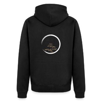 enso spirituality zen buddhism - Unisex Premium Organic Zip Hoodie - black - Back - Nico (187cm)