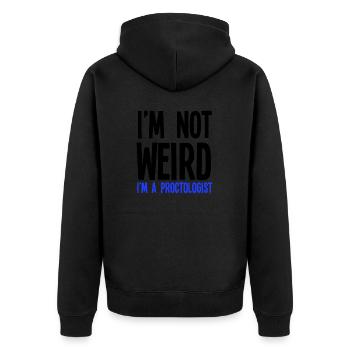 Je ne suis pas bizarre, je suis proctologue - Veste à capuche bio Premium Unisexe - noir - Dos - Nico (187cm)